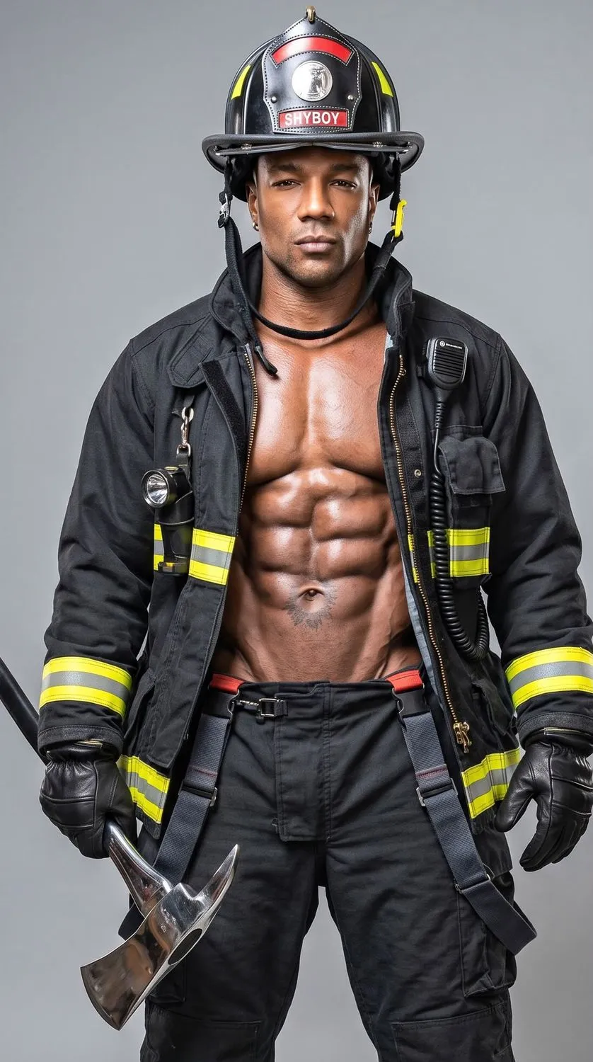 Texas Shyboy in the firefighter look